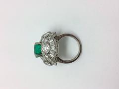 5 Carat Emerald Diamond Platinum Ring