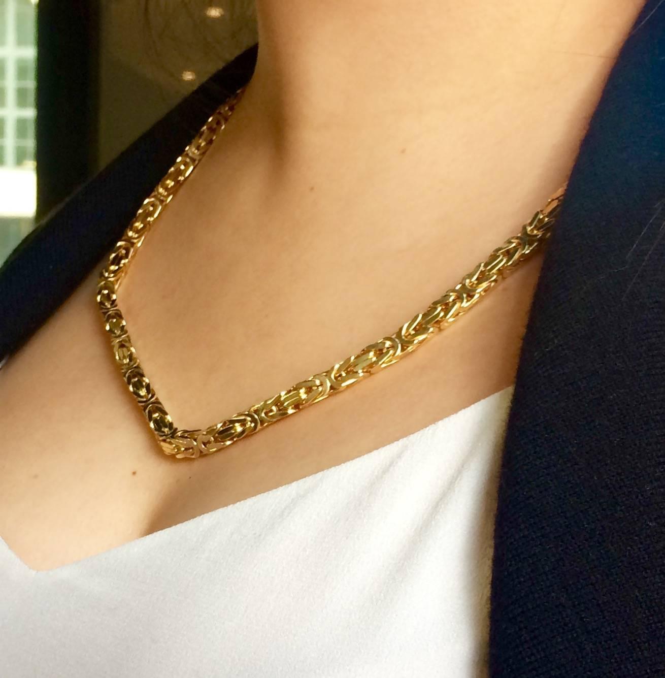 Women's or Men's Yellow Gold Link Chain Necklace