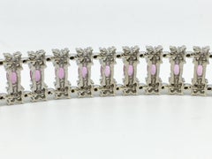 Diamond and Pink Sapphire Link Bracelet