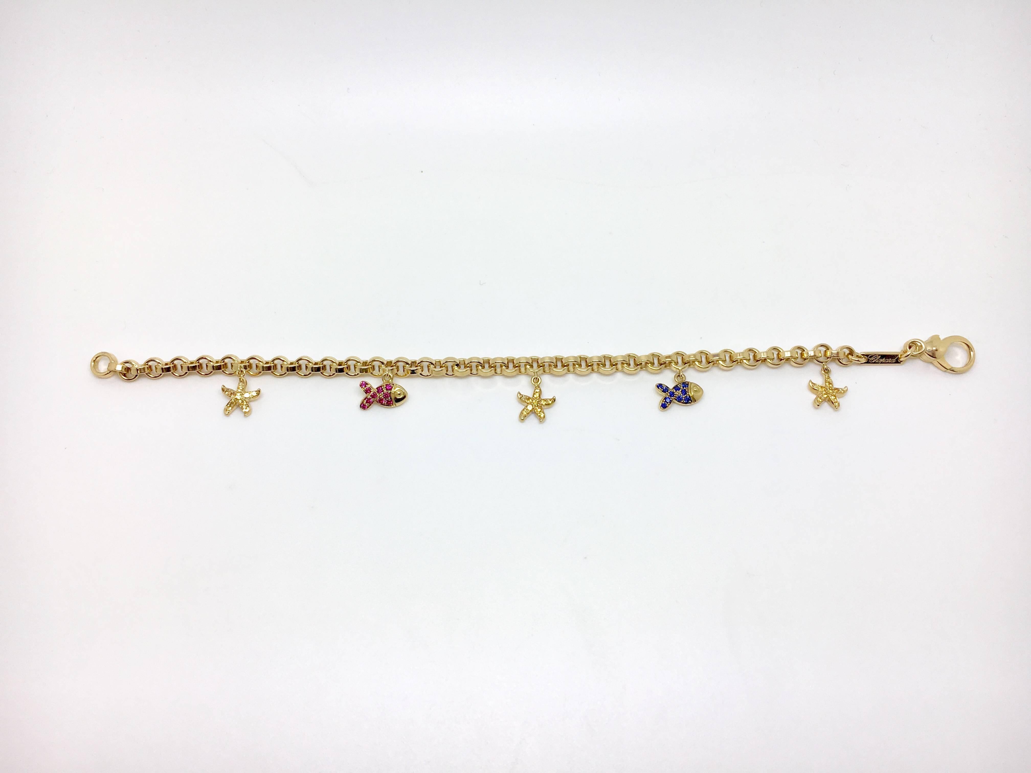 Women's Chopard 18 Karat Yellow Gold Link Bracelet For Sale