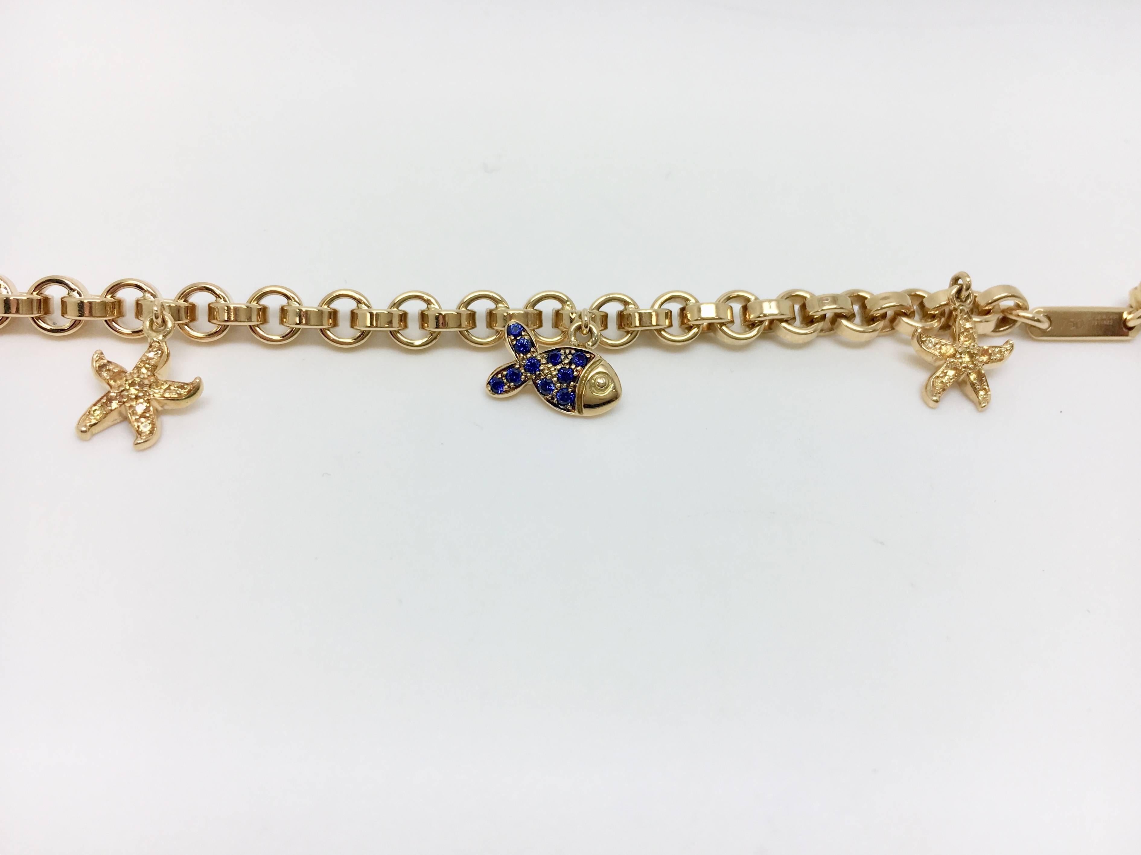 Chopard 18 Karat Yellow Gold Link Bracelet For Sale 1