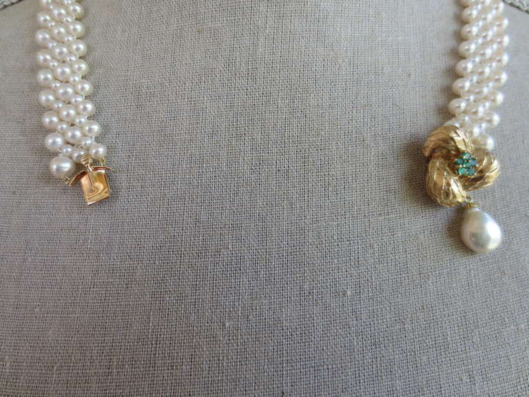pearl necklace with clasp in front