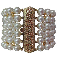 Marina J Pearl and Gold Bracelet