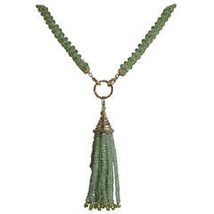 Peridot Tassel Sautoir Necklace 1