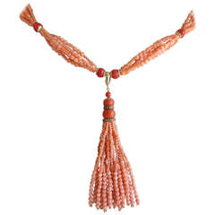 Coral Sautior with Tassel
