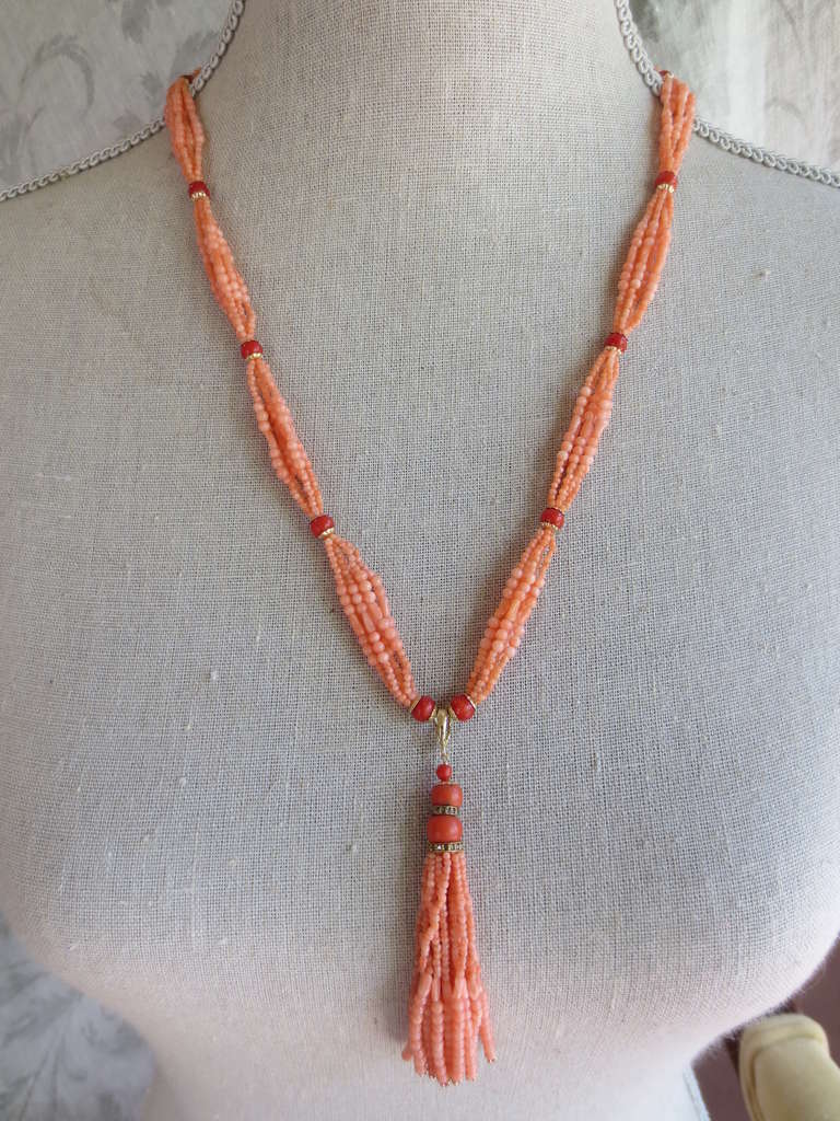 Women's Coral Sautior with Tassel