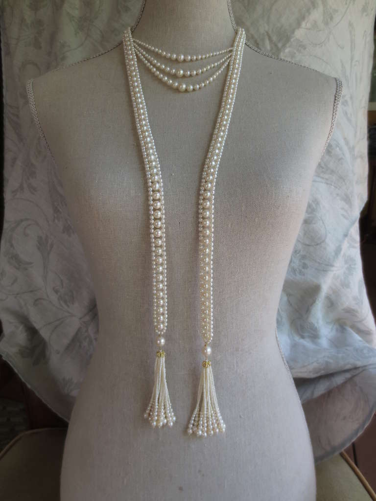 Modern Elegant  Pearl Rope Sautoir