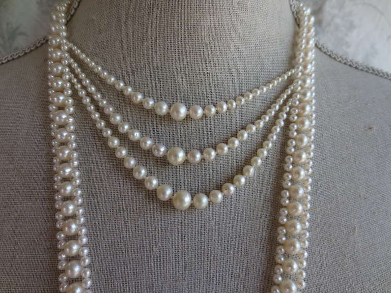 Elegant  Pearl Rope Sautoir In Excellent Condition In Los Angeles, CA