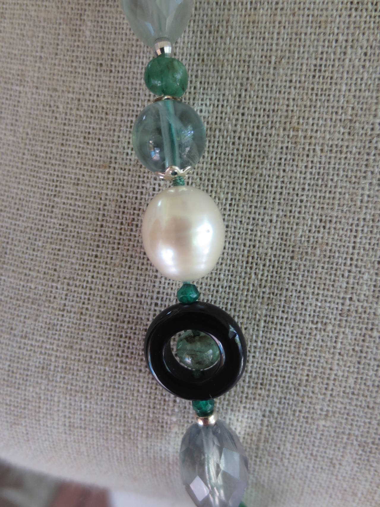 Marina J. Gemstone and Silver Tassel Sautoir Necklace 4