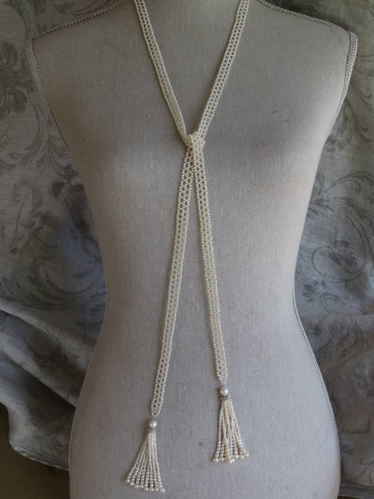 Woven Pearl Sautoir Necklace 2