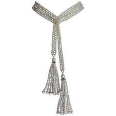 Woven Pearl Sautoir Necklace