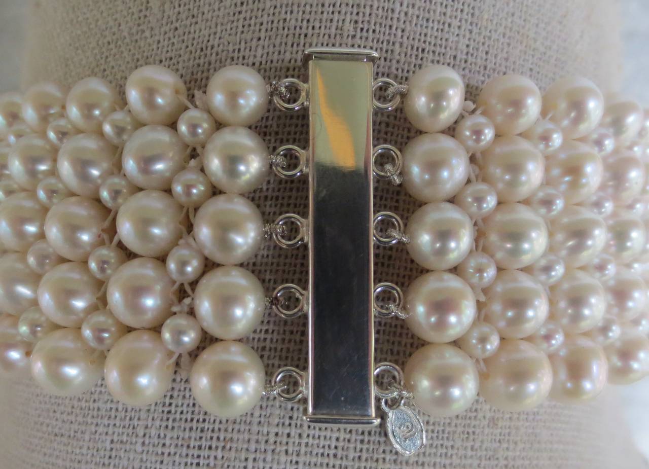 Women's Multi-strand Woven Pearl Choker