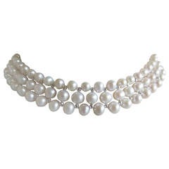 Woven Pearl and Gold Bead Bridal Choker Necklace
