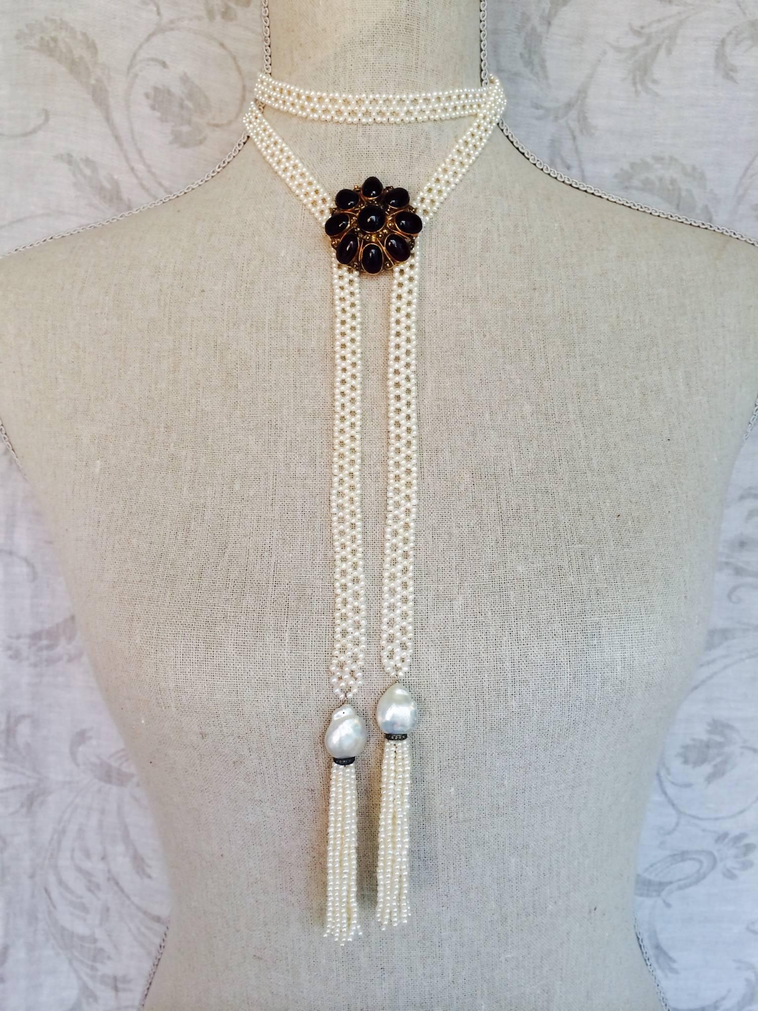 Marina J Handmade 48.5 Inch Fine White Pearl Sautoir Lariat Necklace 5