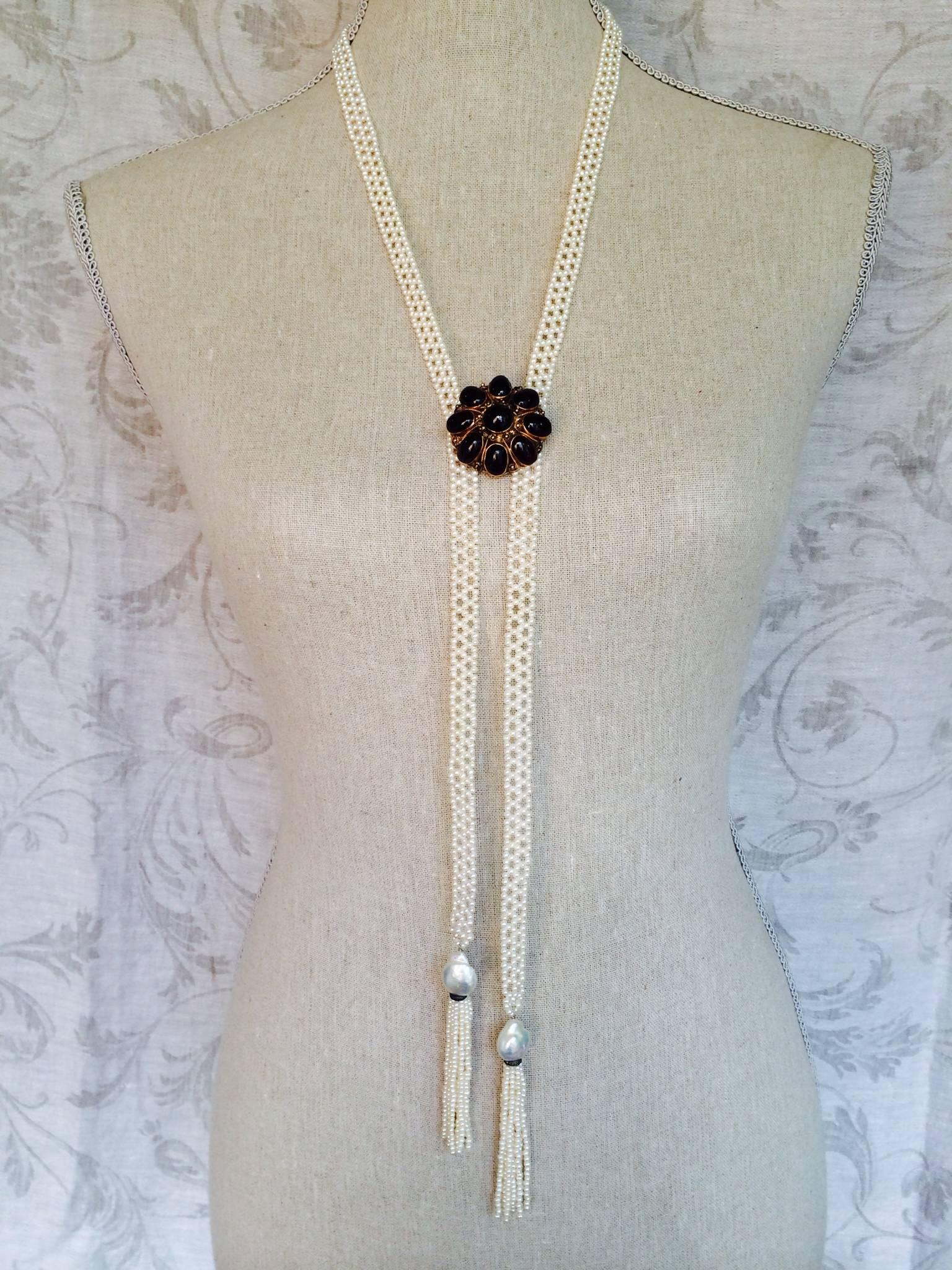 Marina J Handmade 48.5 Inch Fine White Pearl Sautoir Lariat Necklace 4