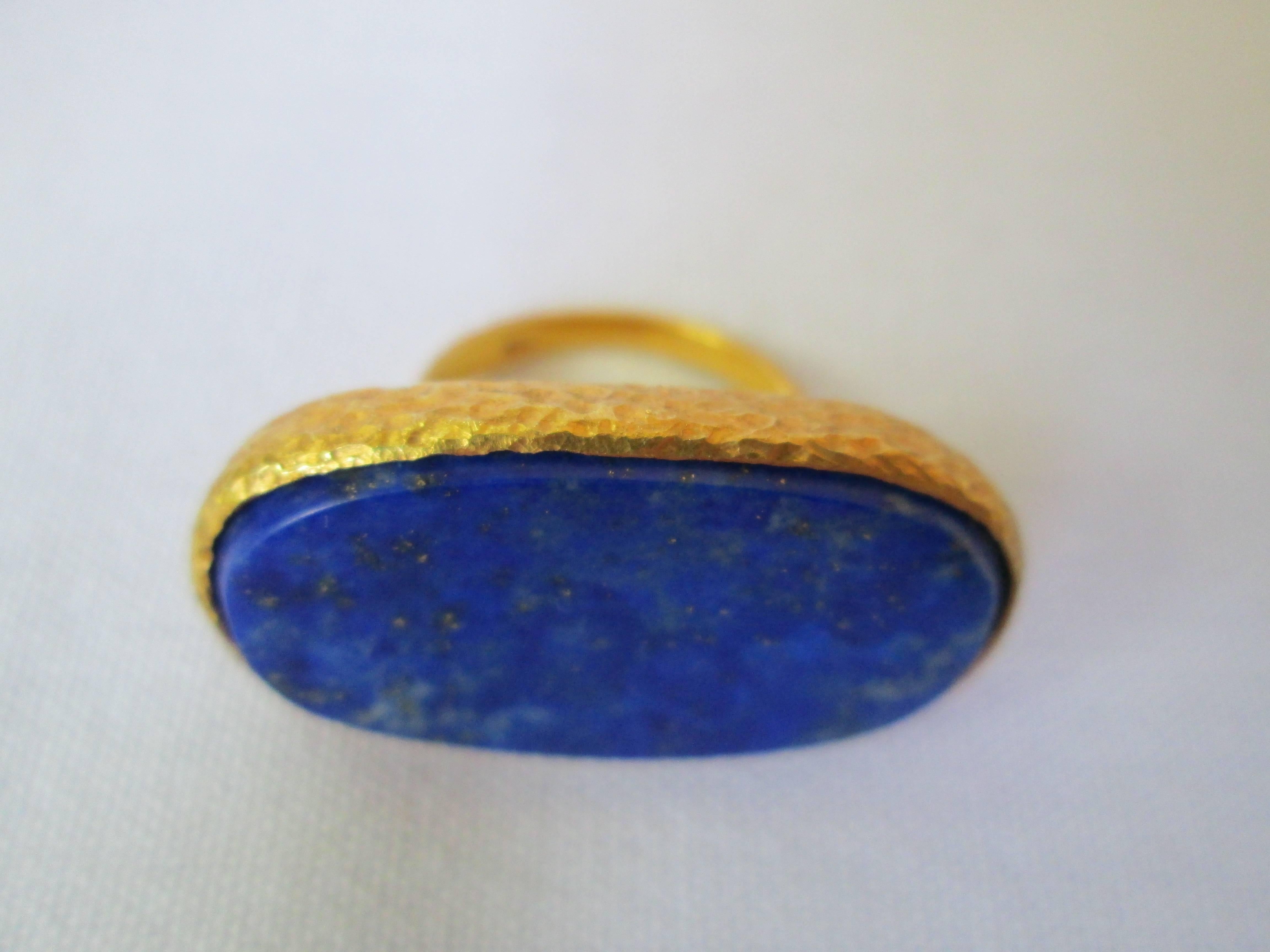 hammered gold ring with stone