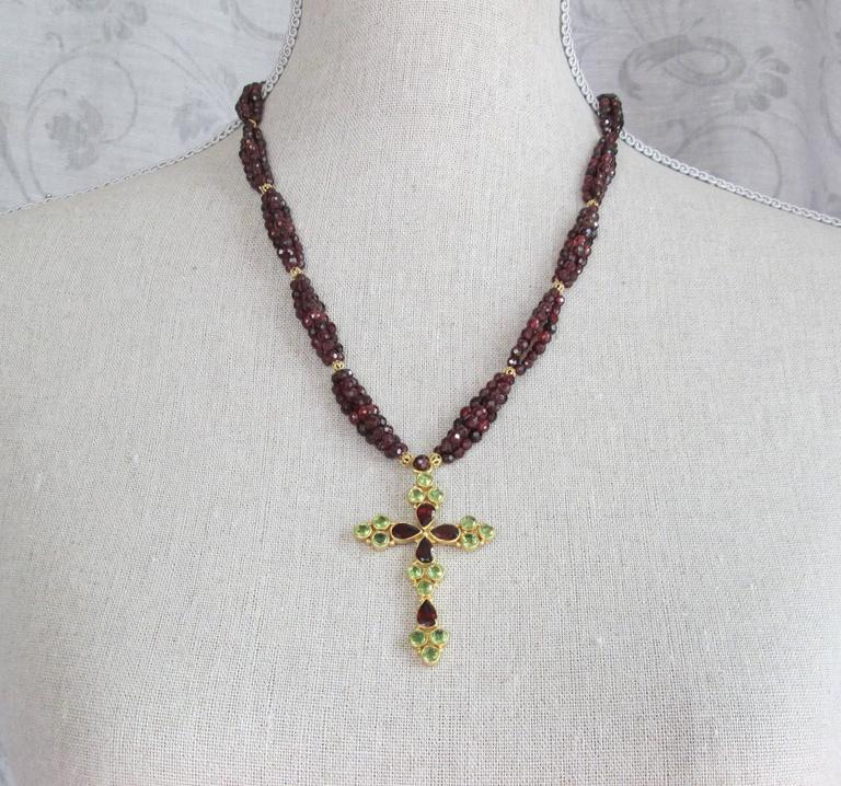 Faceted Bead Necklace with Peridot and GoldPlated Silver