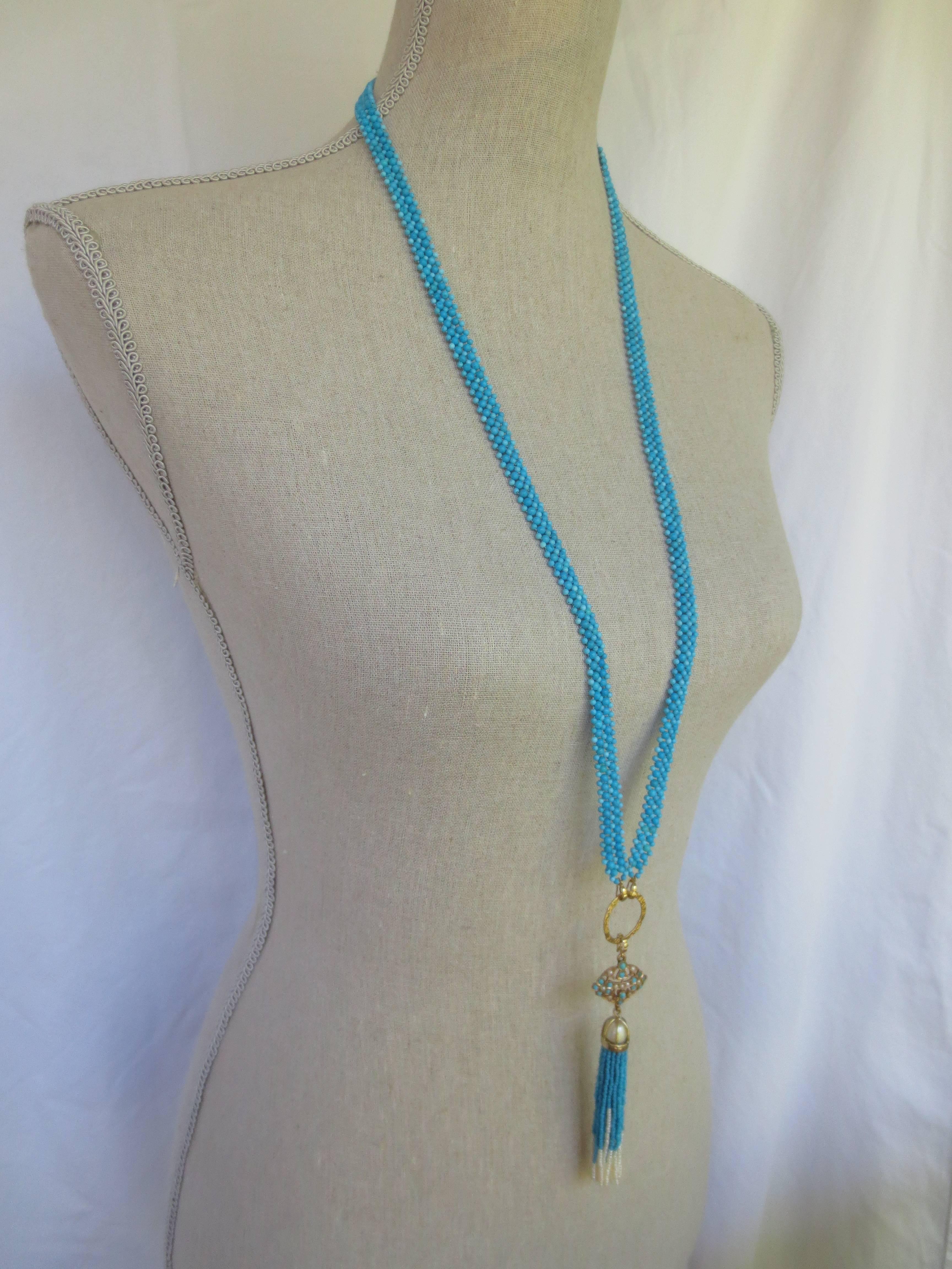 multi strand turquoise bead necklace