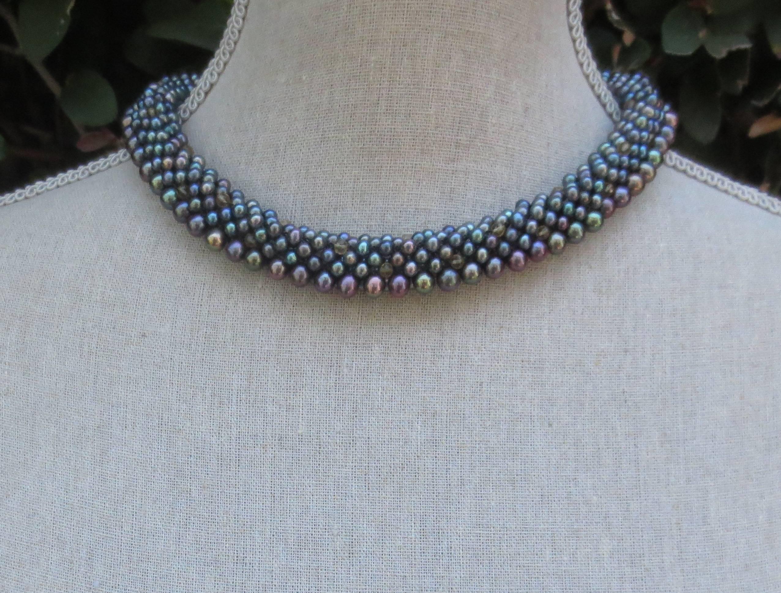 Black Pearl Citrine Necklace 2