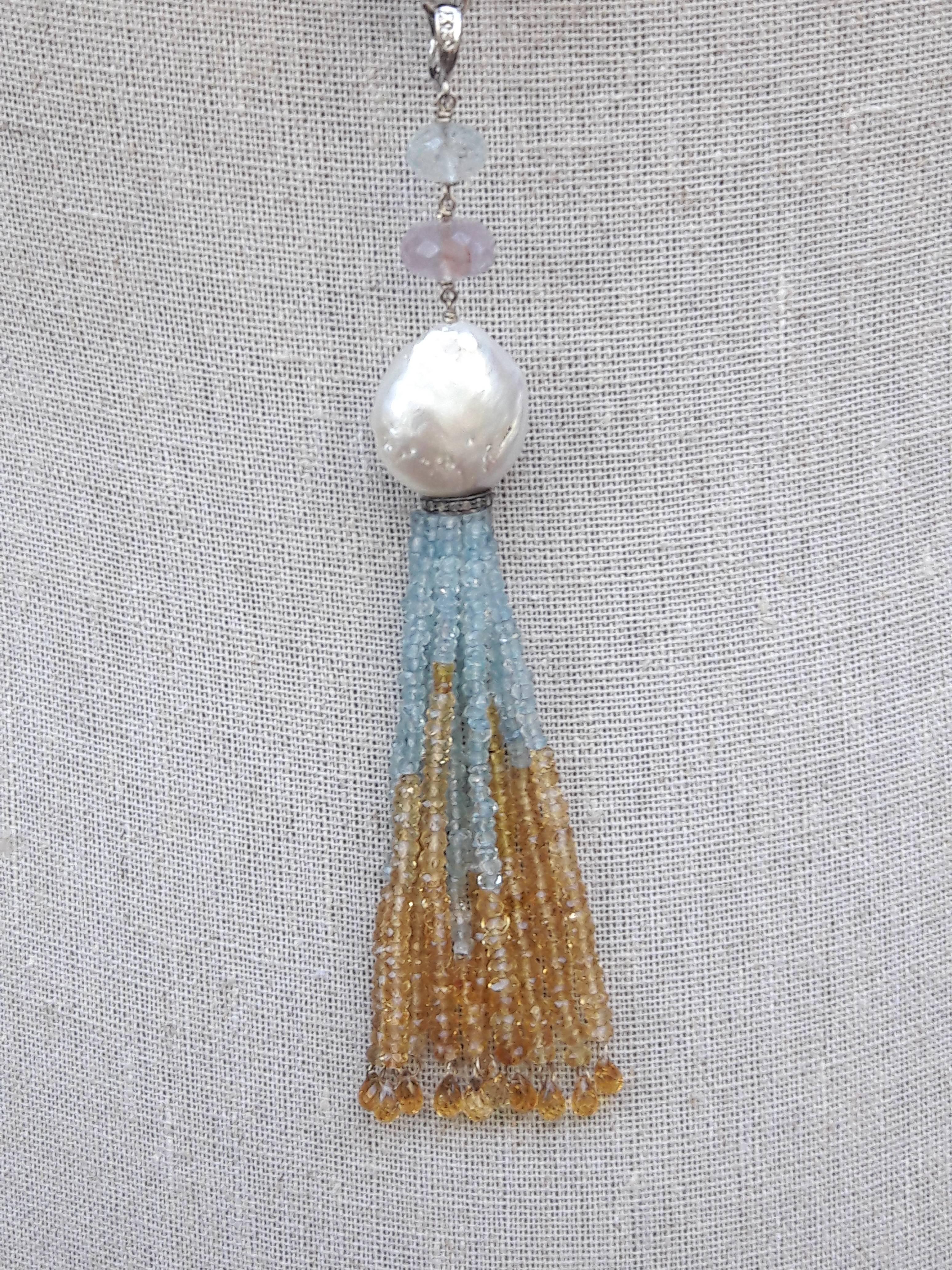 Multi-Gemstone Long Lariat Necklace  2