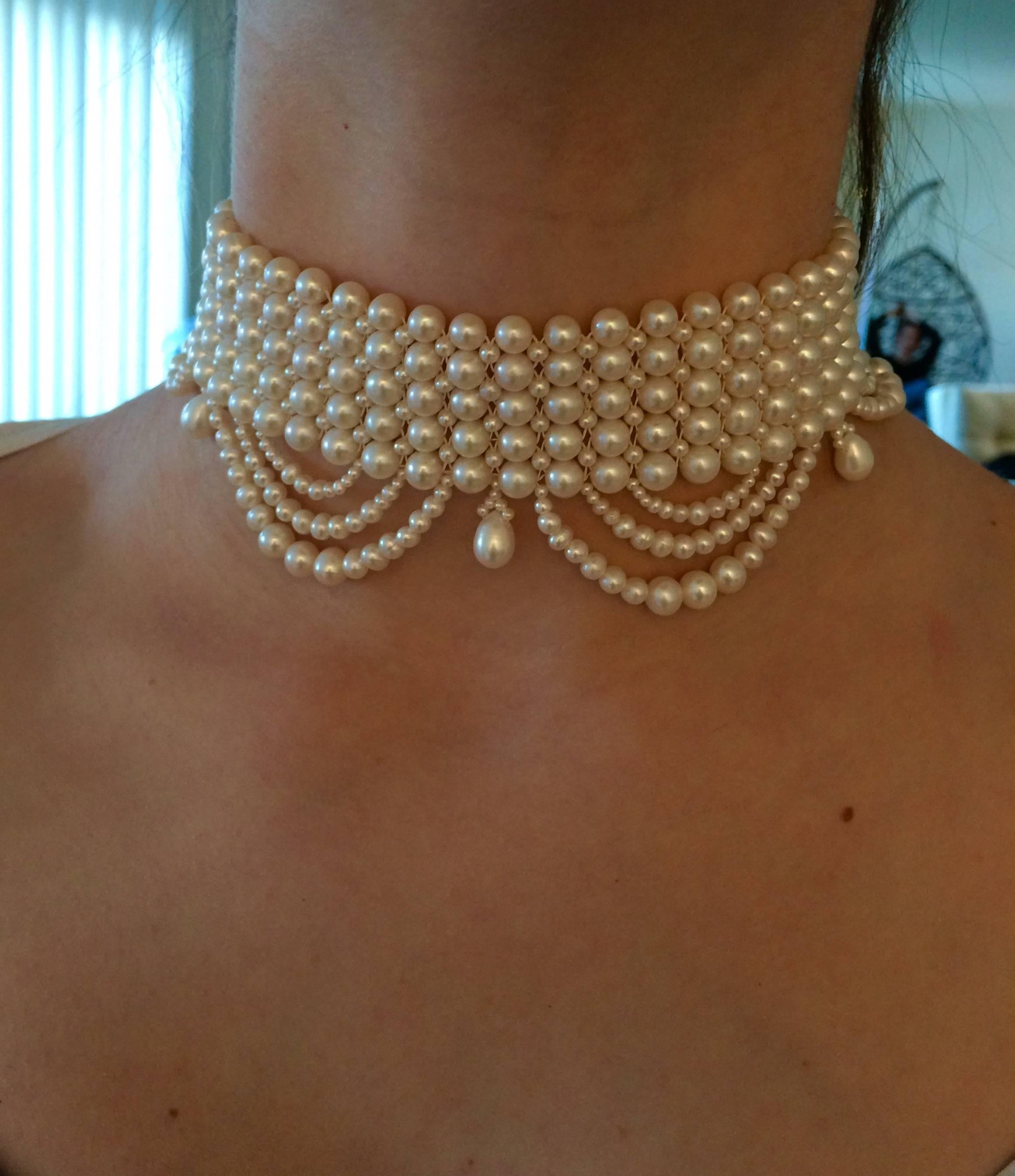 Marina J. Pearl Draped Choker Necklace 2