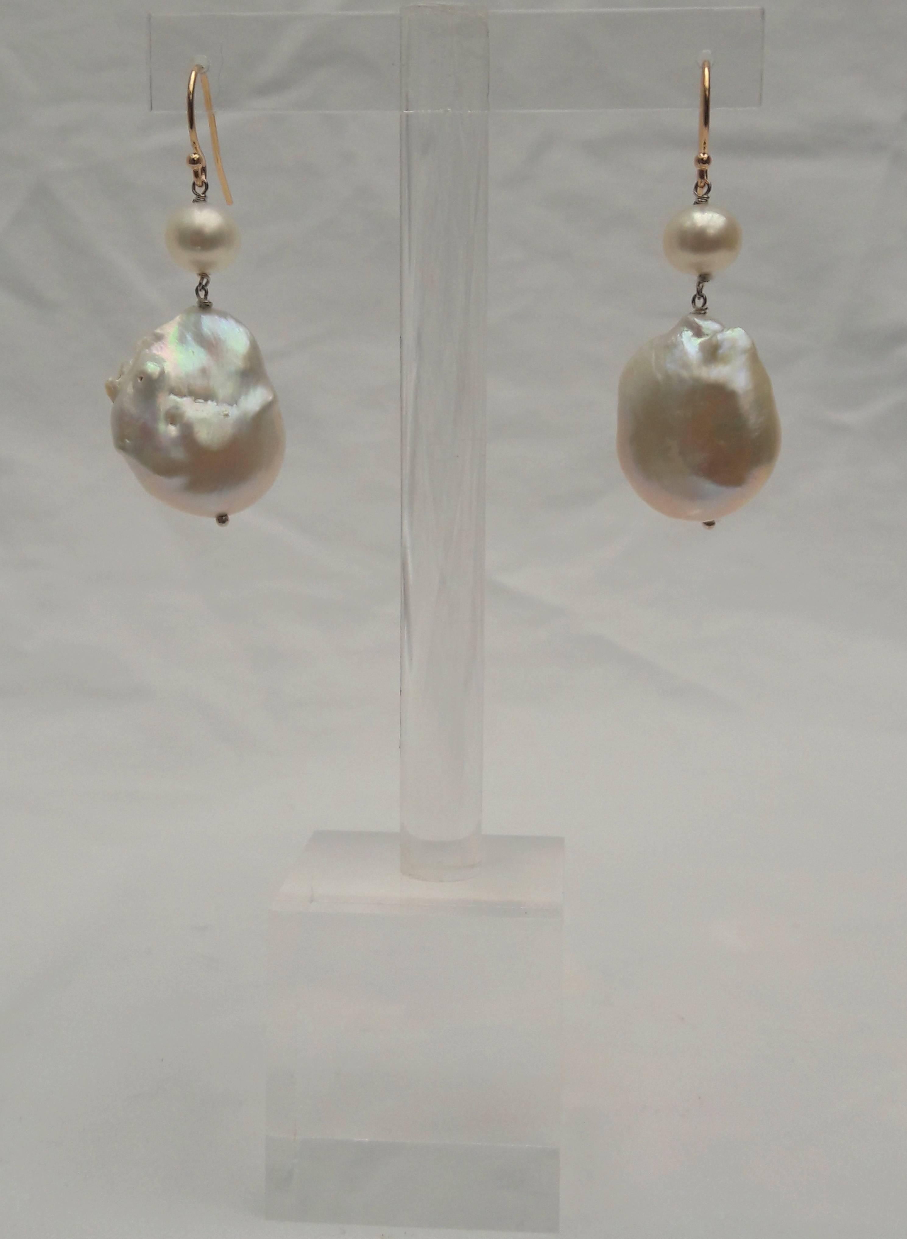 Women's Marina J. Pearl, Gold Hook Earrings