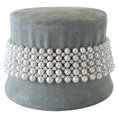 Marina J. Pearl Woven Choker with Sliding Magnetic Clasp