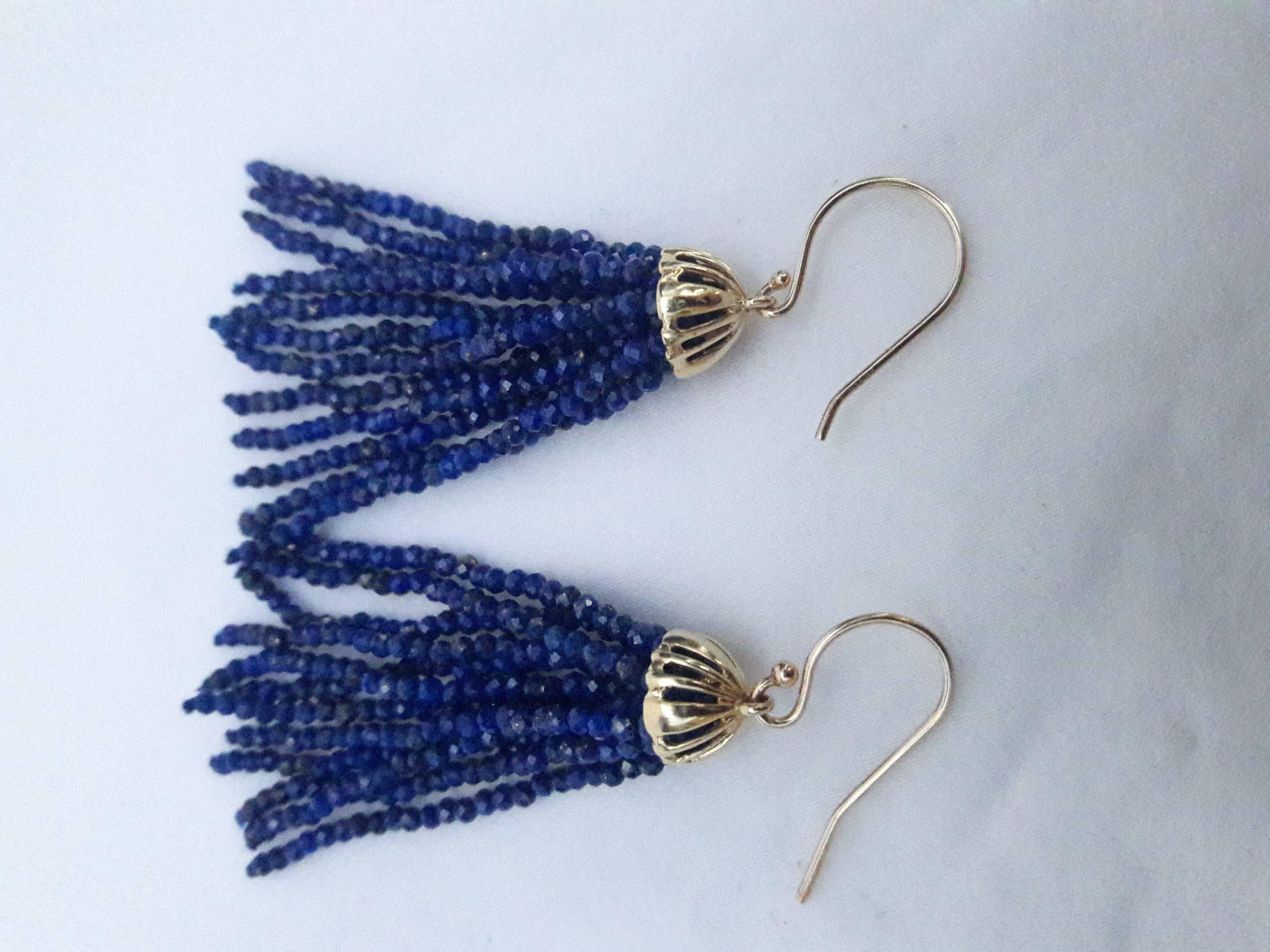 Marina J. Lapis Lazuli Gold Tassel Earrings 1