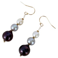 Marina J. Ombre Pearl Drop Earrings with Solid 14k Yellow Gold