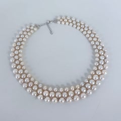 Marina J. Pearl Woven Silver Necklace with Adjustable Clasp