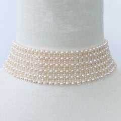 Marina J. Seed Pearl Woven Bridal Choker with Adjustable Rhodium Clasp