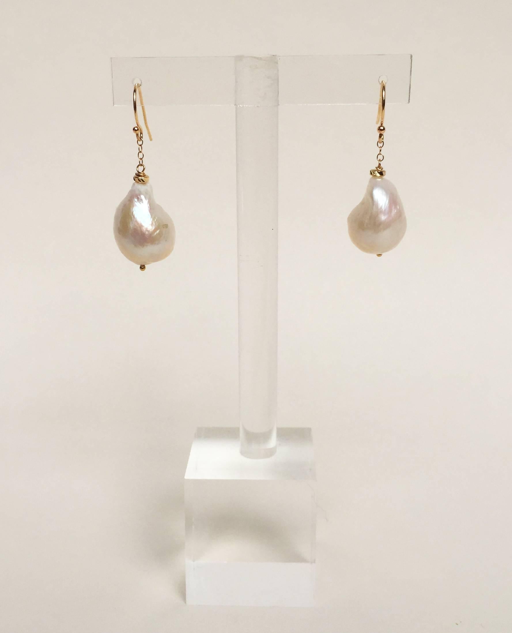 Marina J Large Baroque Pearl Dangle Earrings In New Condition In Los Angeles, CA