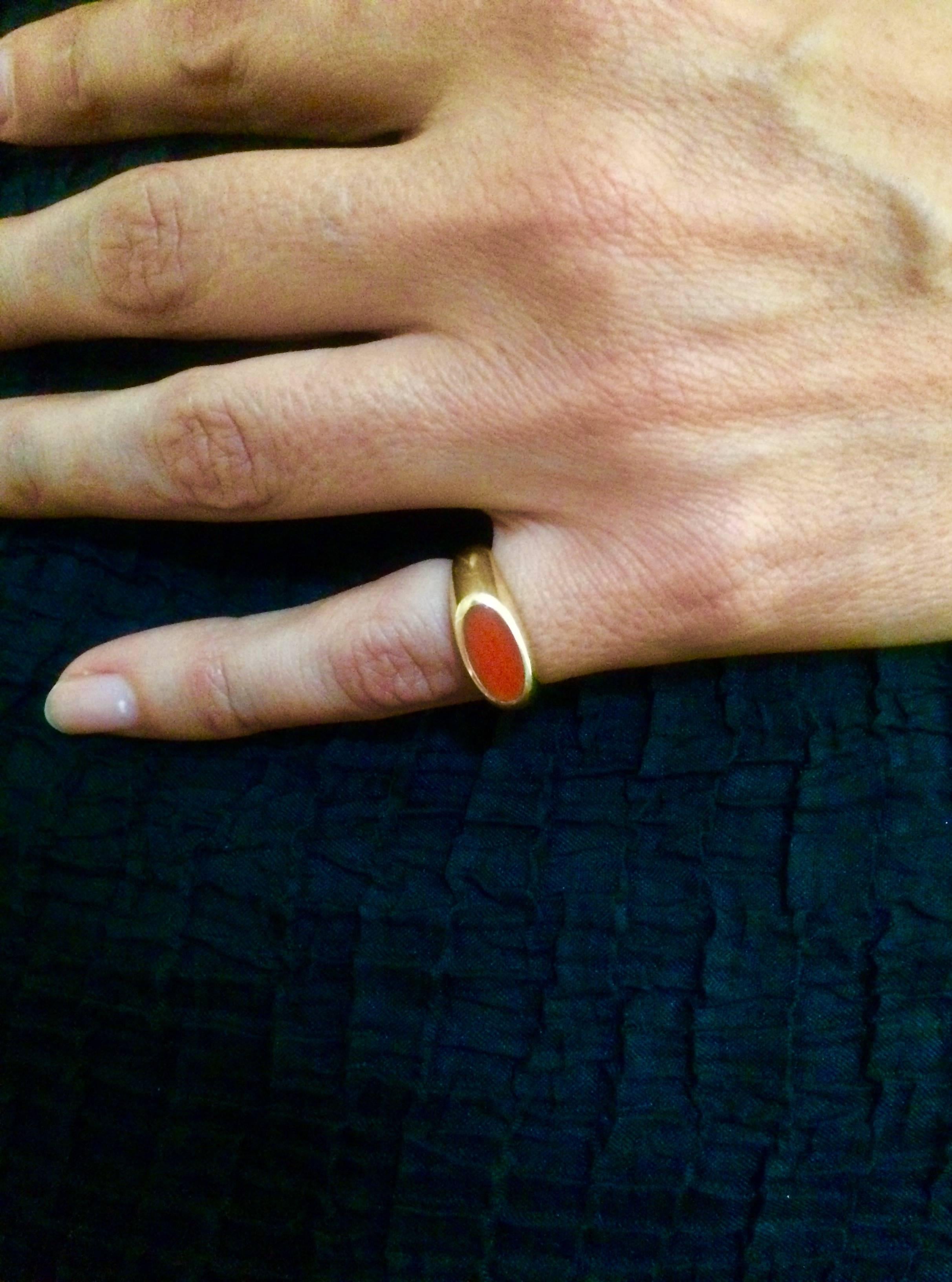 Artist Coral Gold Pinky Ring