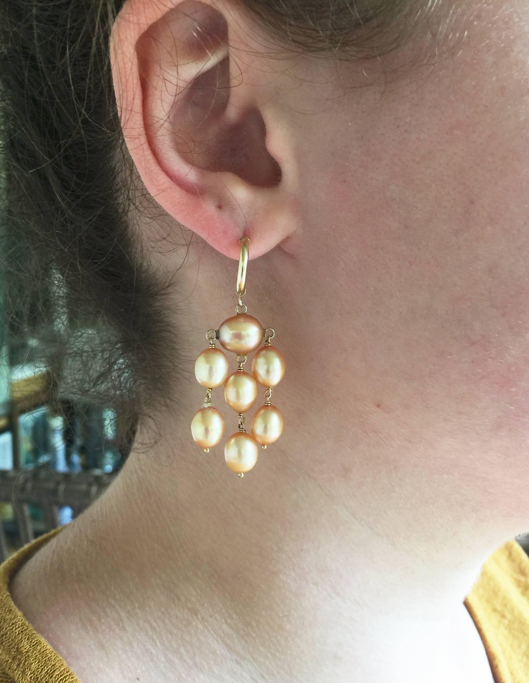 Women's Golden Hue Baroque Pearl Dangle Earring by Marina J