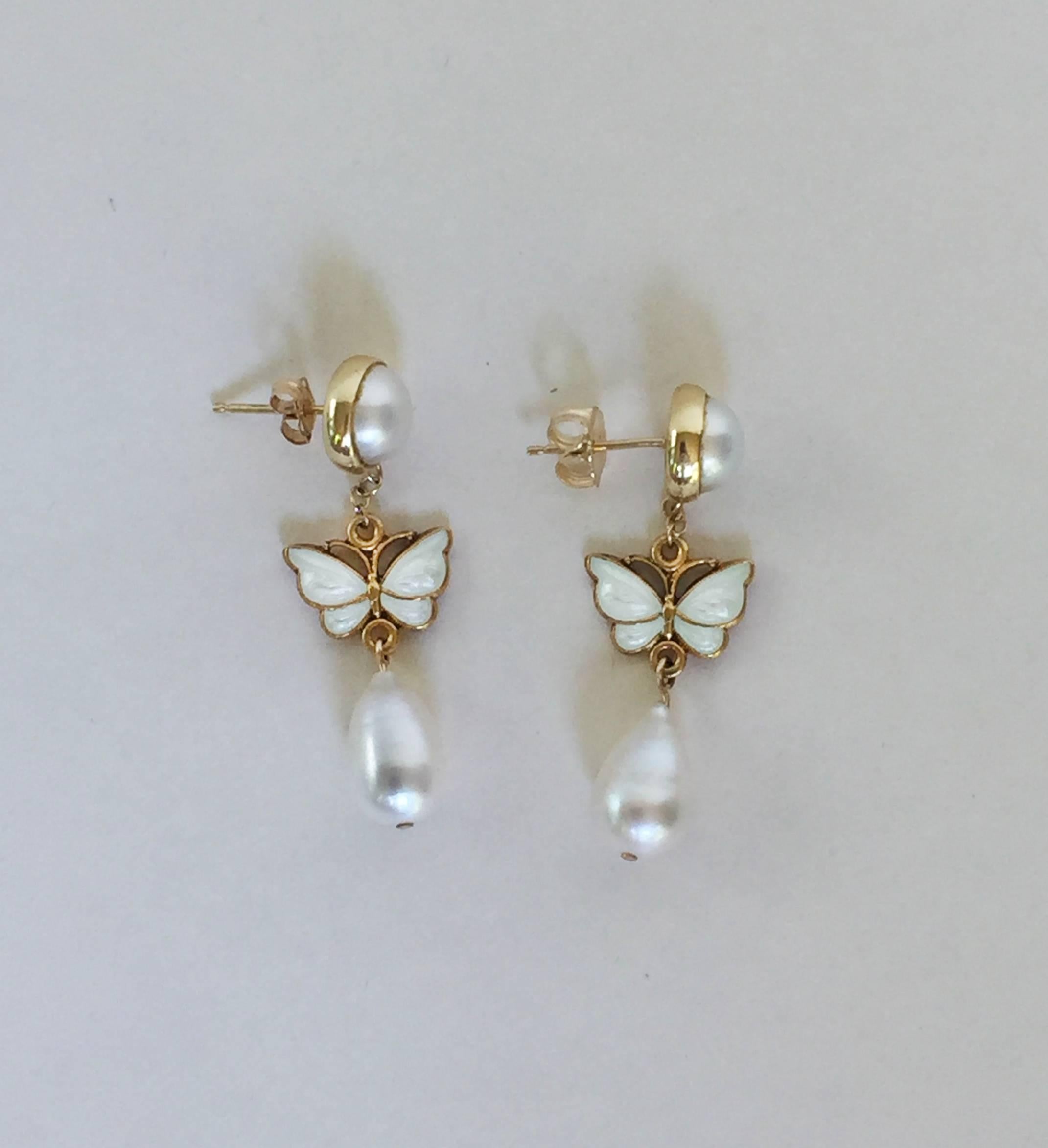 enamel butterfly earrings