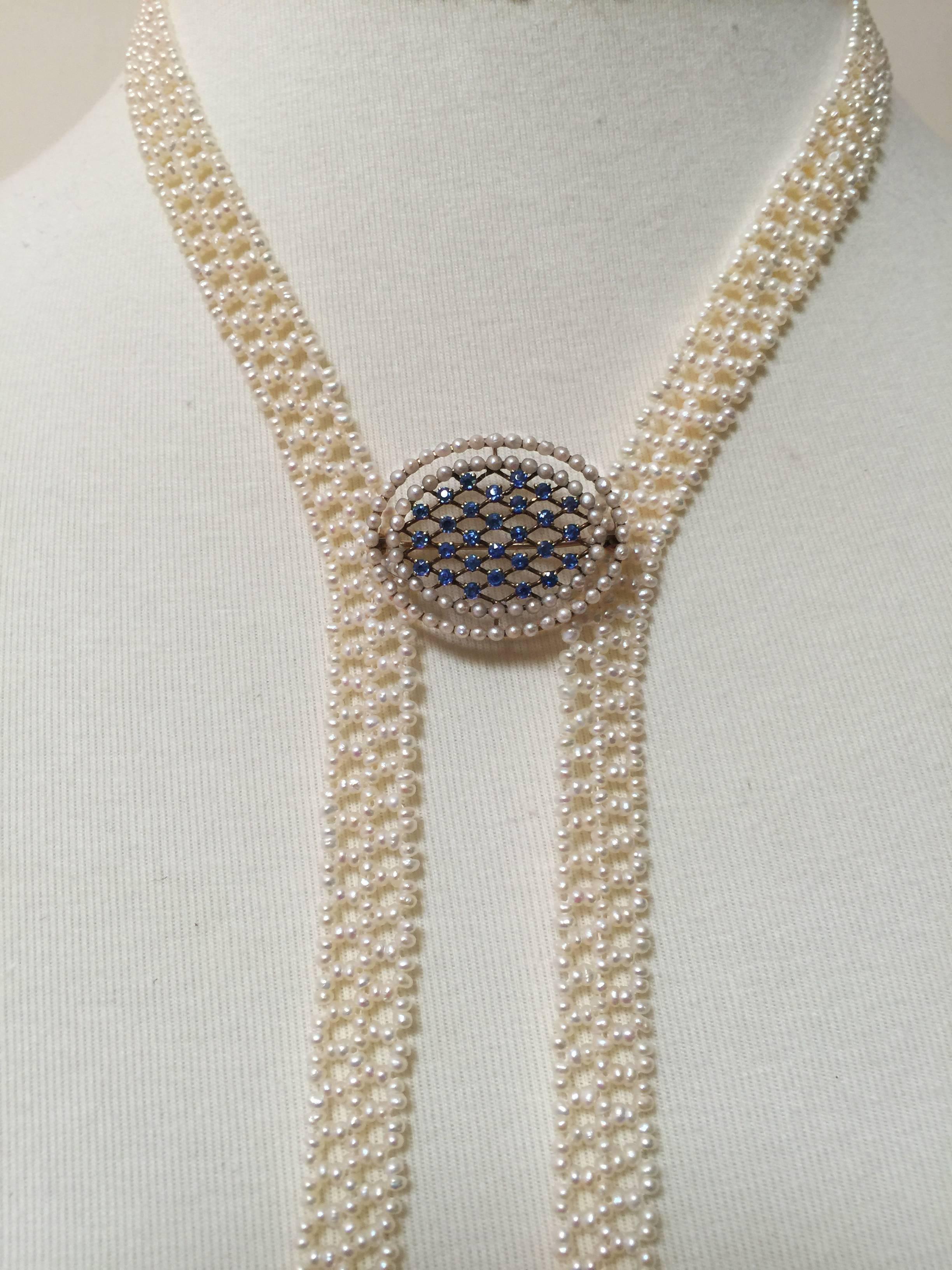 Marina J Woven Seed Pearl Sautoir with 14 Karat Yellow Gold Topped Pearl Tassels 2