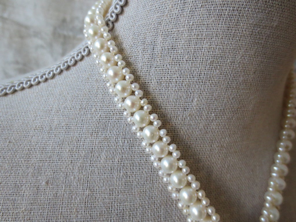 Marina J Woven Pearl Sautoir with Baroque Pearls and Onyx Beads and Diamonds In New Condition In Los Angeles, CA
