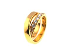 Cartier "Paris Nouvelle Vague" Crossover Diamond Gold Ring