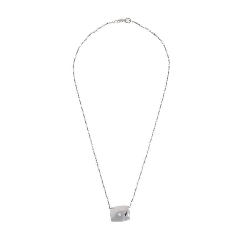 18K White Gold, Diamond "Dancer" Necklace 
Features:
Brand: Piaget
Gender: Womens
Condition: Brand New
Pendant , 1 X 1.8 Cm, Chain Is 16 in
Metal: 18k White Gold
Stone: Diamond 0.09ct
Retail: $ 3,100.00