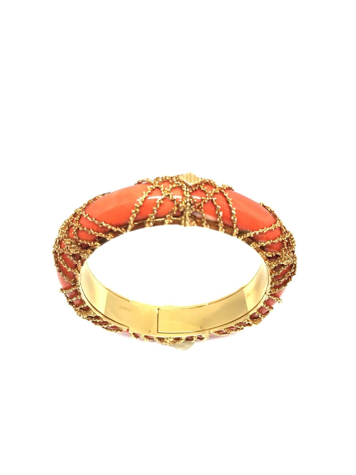 coral gold bangles