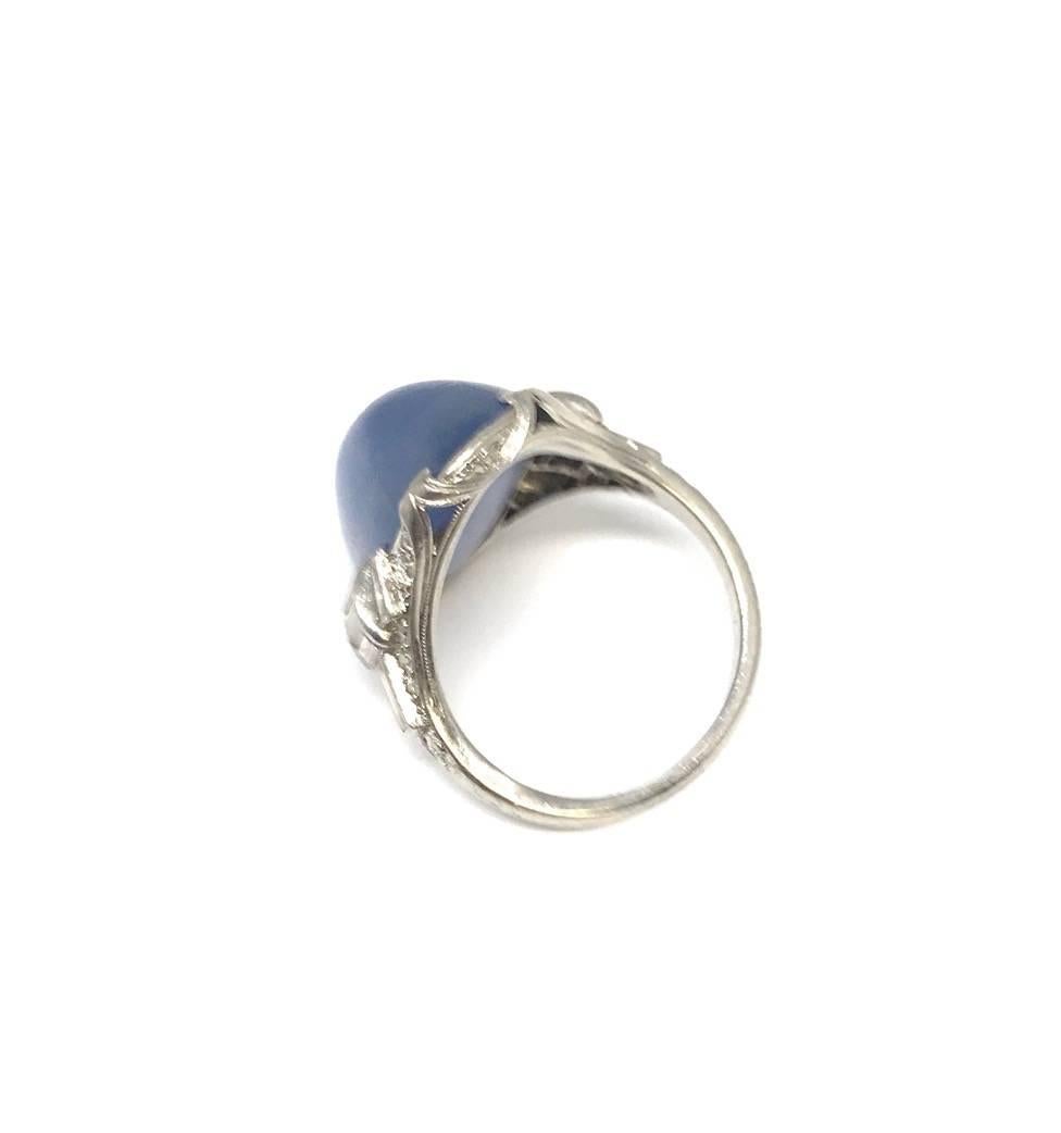 Spectacular Oscar Heyman Diamond and Star Sapphire Art Deco Ring In Good Condition For Sale In New York, NY