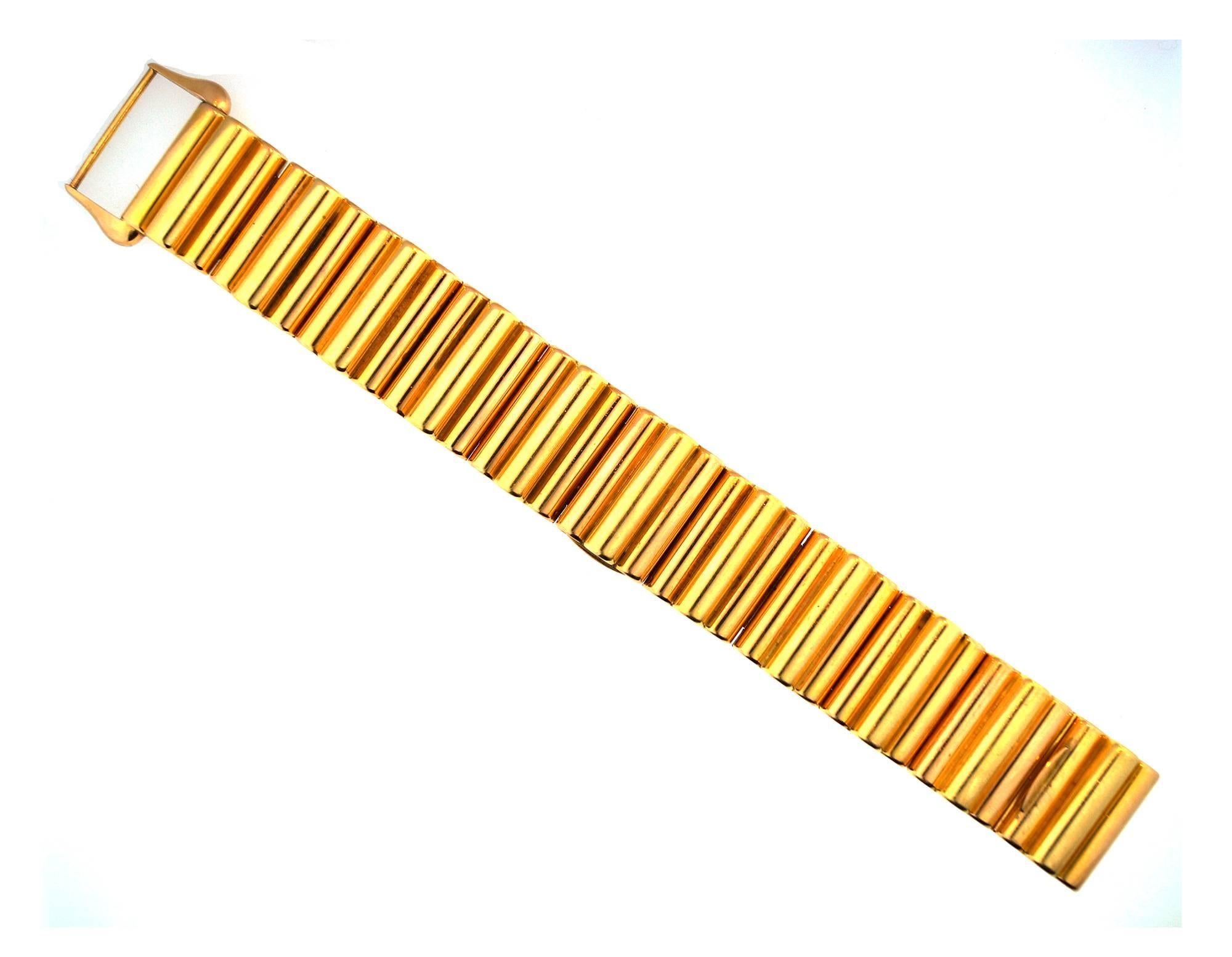Zodiac Yellow Gold Tank Secret Bracelet Wristwatch For Sale 1