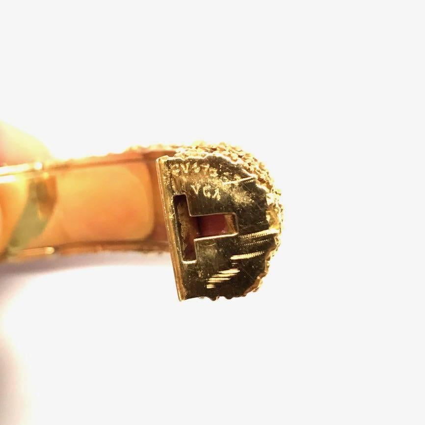 Women's 1960s Van Cleef & Arpels Paris Coral Gold Bangle Bracelet