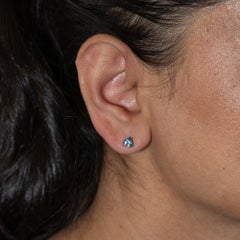 Pendientes de agramate, oro macizo de 14K, piedra del mes de marzo con corte «trillion» de 5 mm