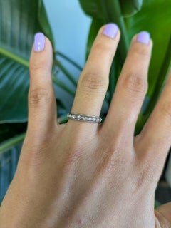 Natural Diamond Band in Solid 14K Gold  Vintage Scroll Design Diamond Ring