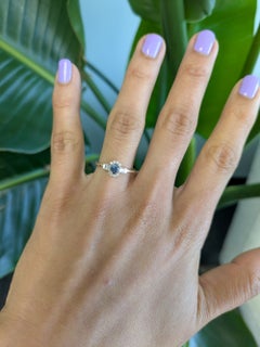 Alexandrite Ring with Earth-Mined Diamond Accents in Solid 14K Gold, 5x3.5mm