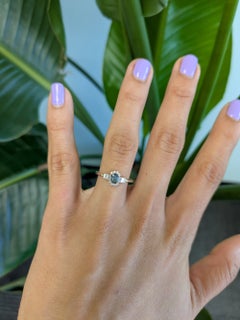 Alexandrite Ring with Earth-Mined Diamond Accents in Solid 14K Gold, Oval 5x4mm