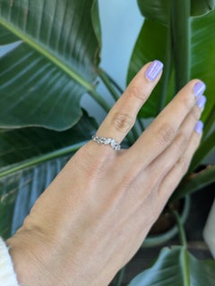 Diamond Band with Earth-Mined Diamonds in Solid 14K Gold, Marquise Cut
