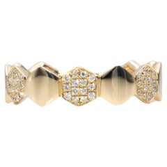 Diamond Band Ring with Earth-Mined Diamonds in Solid 14K Gold, Fine Jewelry