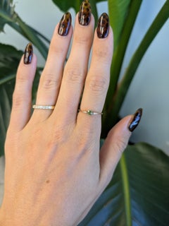 Demantoid Garnet Ring with Earth-Mined Diamond Accents: Solid 14K Gold, 4.25mm